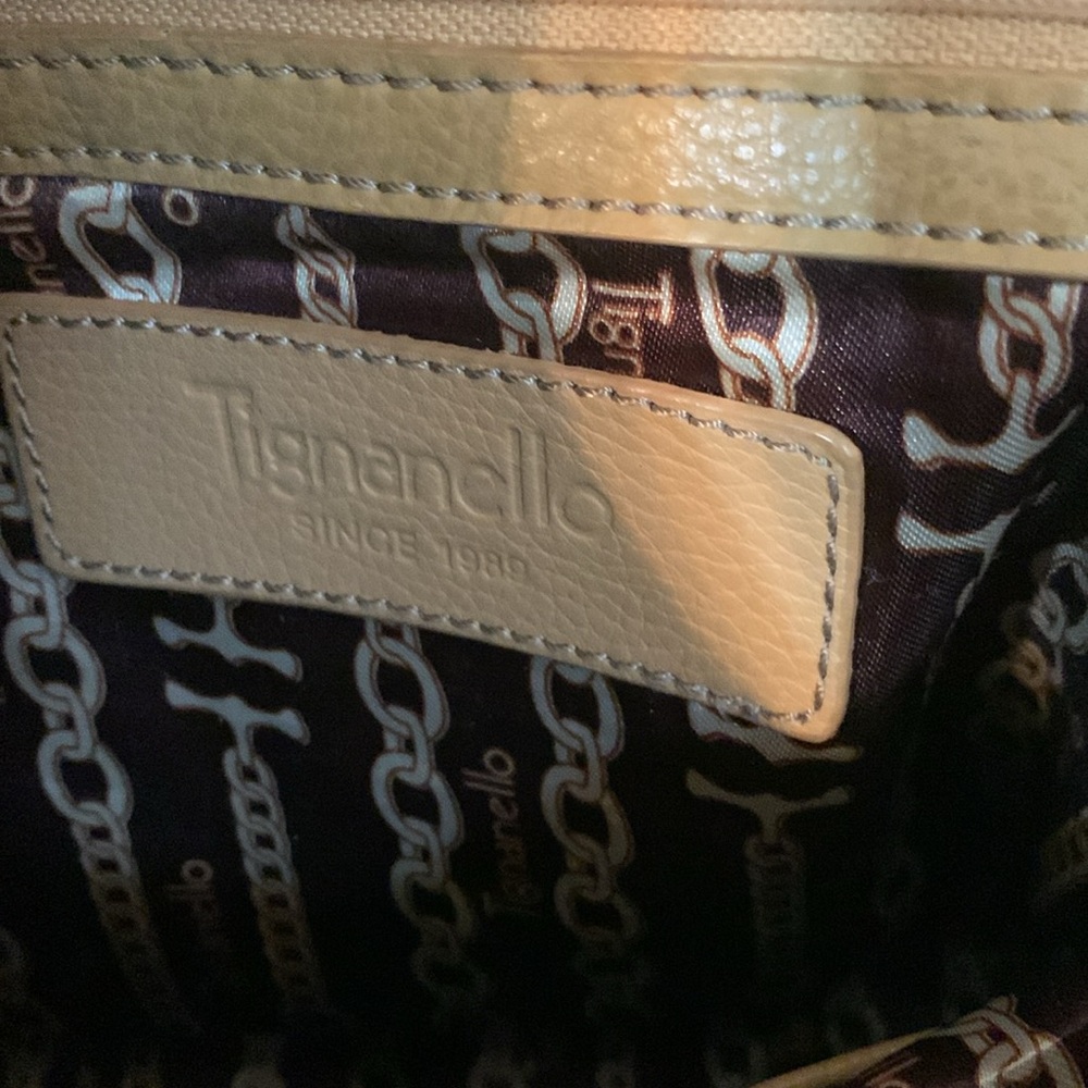 Tignanello leather purse 12” across, 9” deep - Picture 4 of 11